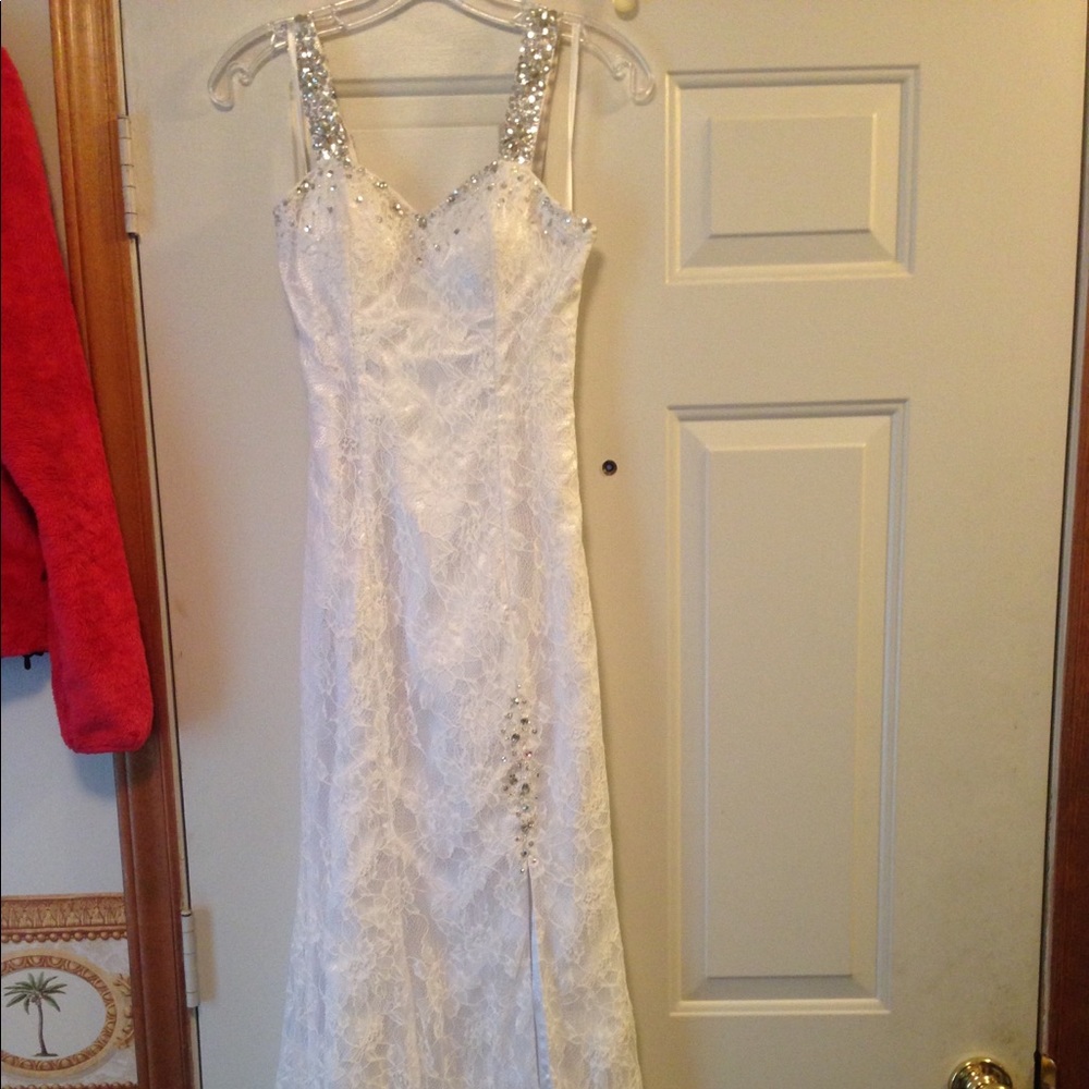White Lace Pageant Dress size 0